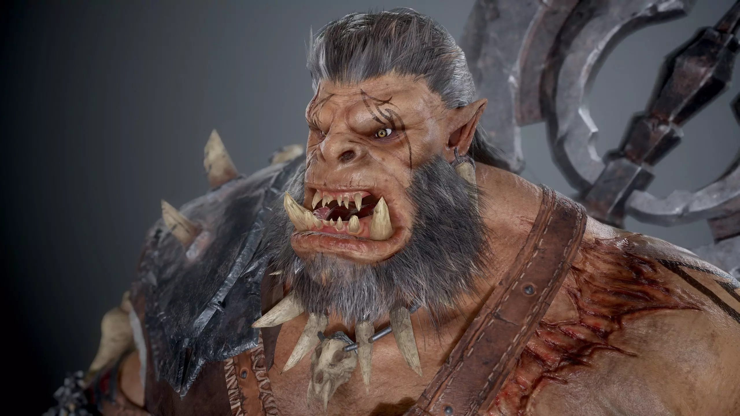 Kharazig orc Low-poly 3D model_0