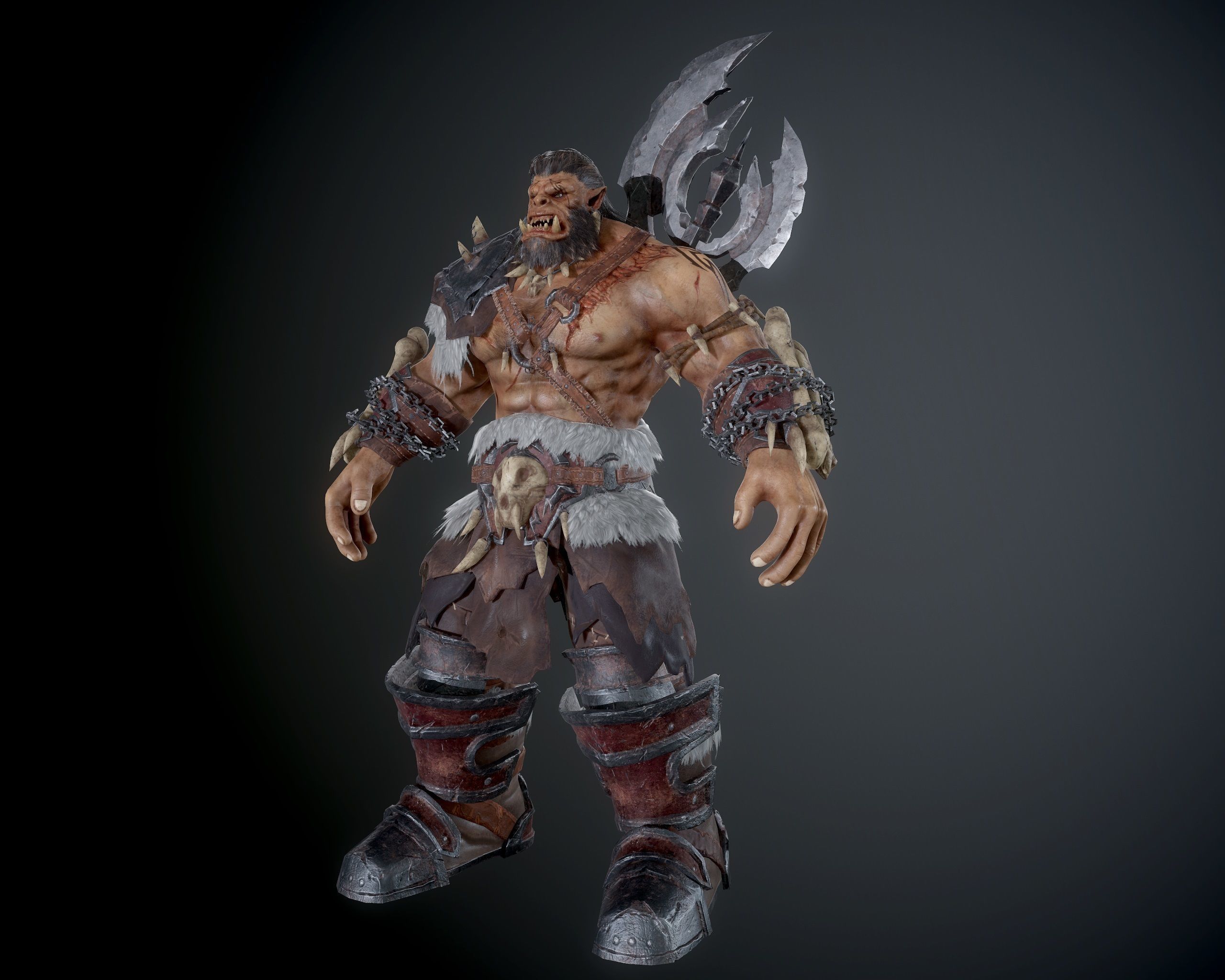 Kharazig orc Low-poly 3D model_2