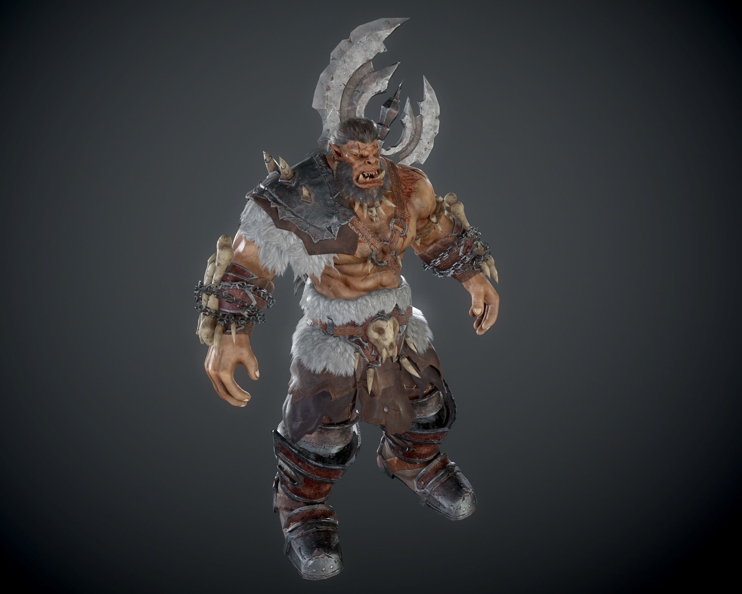 Kharazig orc Low-poly 3D model_6