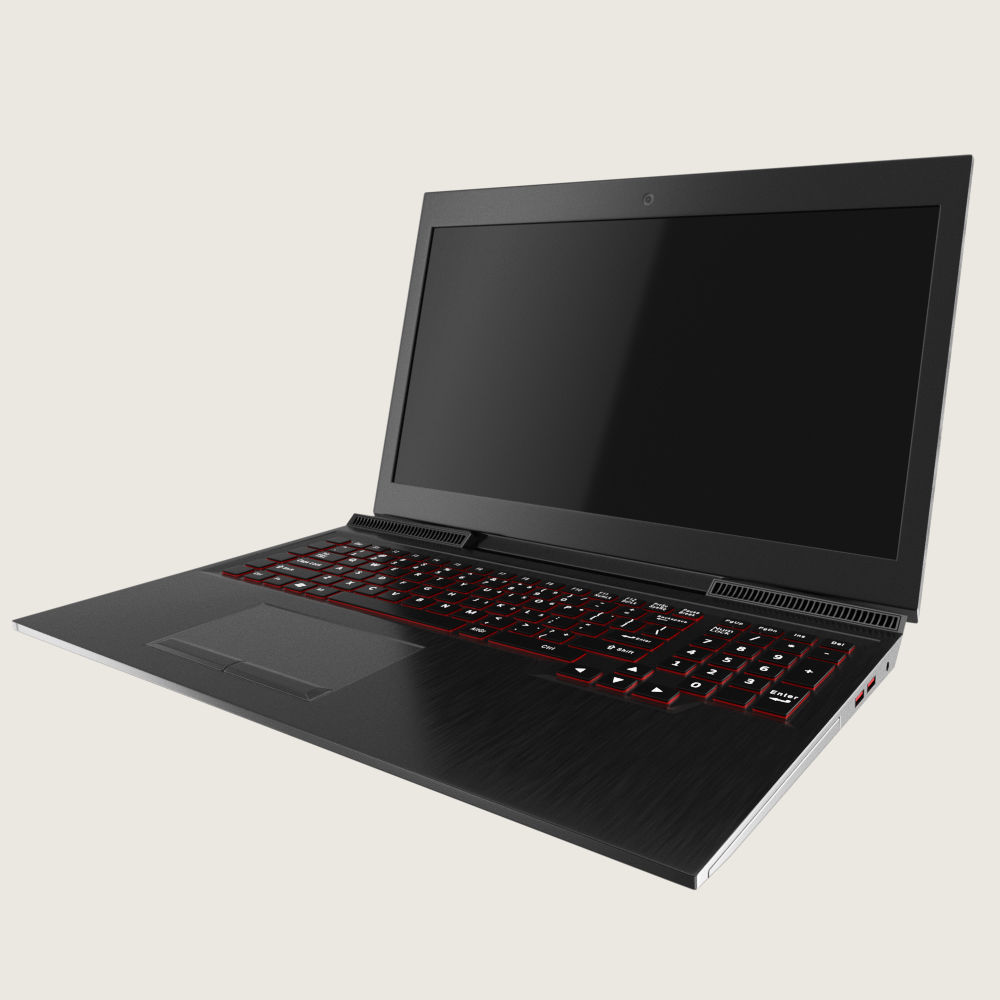 Generic Gaming Notebook Laptop Low-poly 3D model_1