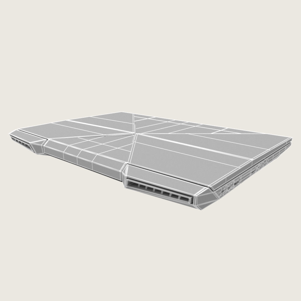 Generic Gaming Notebook Laptop Low-poly 3D model_8