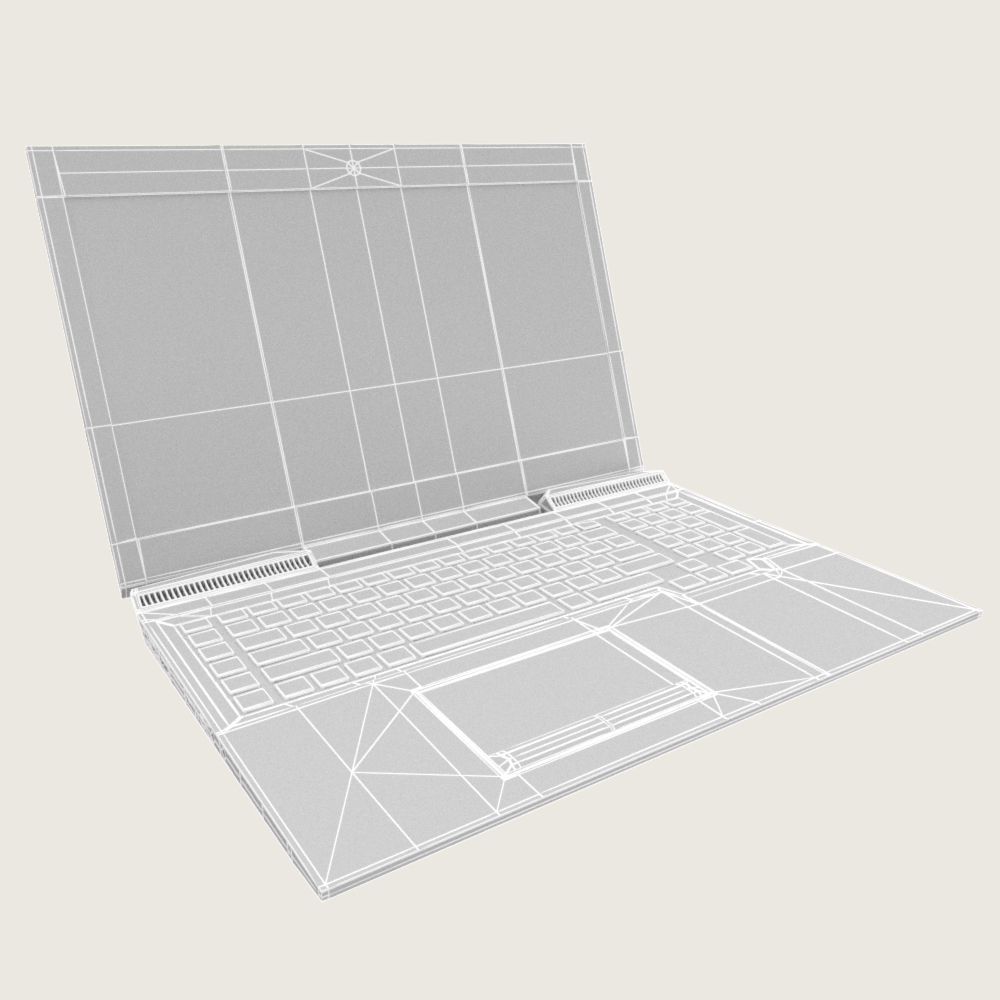 Generic Gaming Notebook Laptop Low-poly 3D model_5