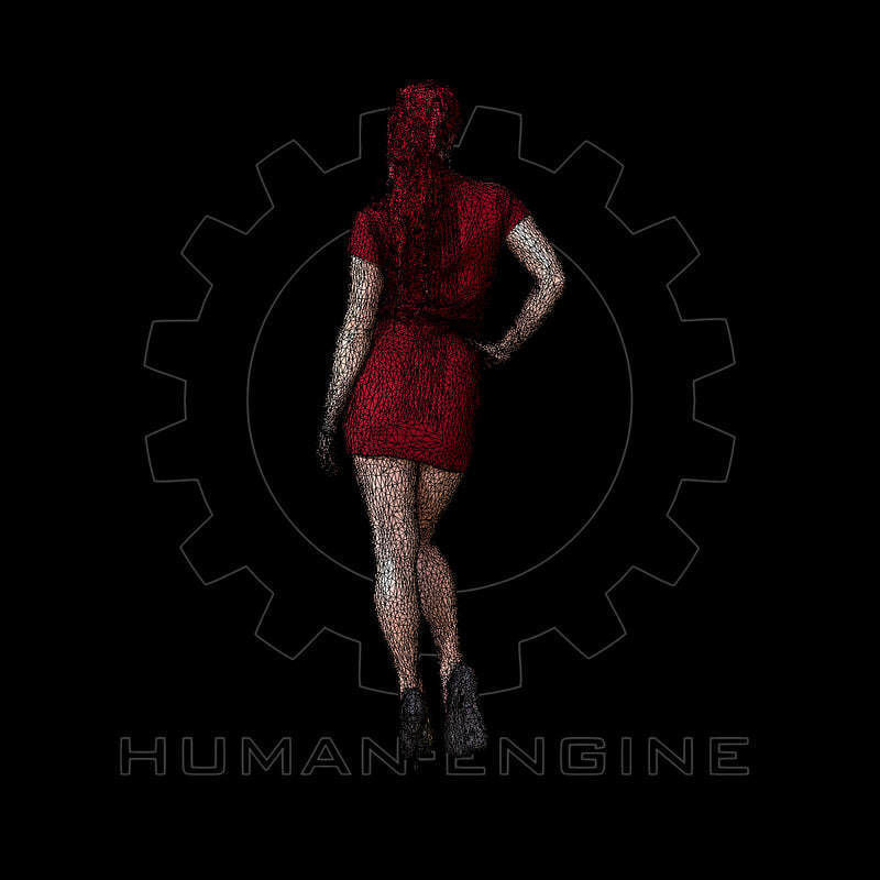 Female Scan - Sonya Wearing Red Dress Low-poly 3D model_7