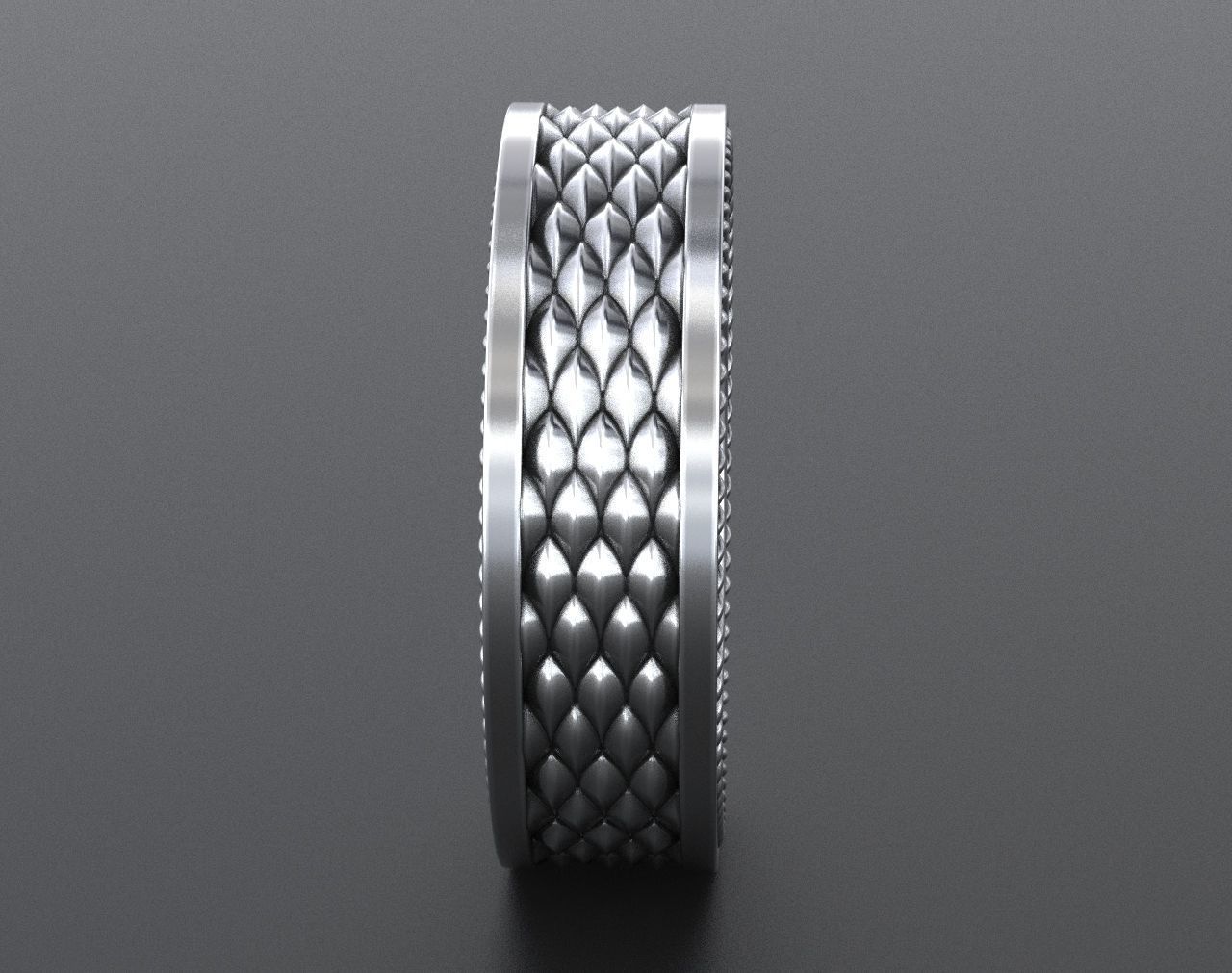 Stylish Ring with a Scale of the Dragon 342 3D print model_10