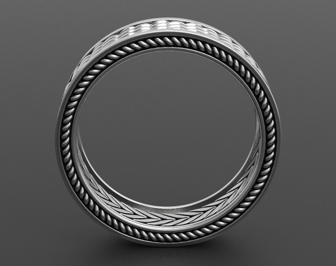 Stylish Ring with a Scale of the Dragon 342 3D print model_9