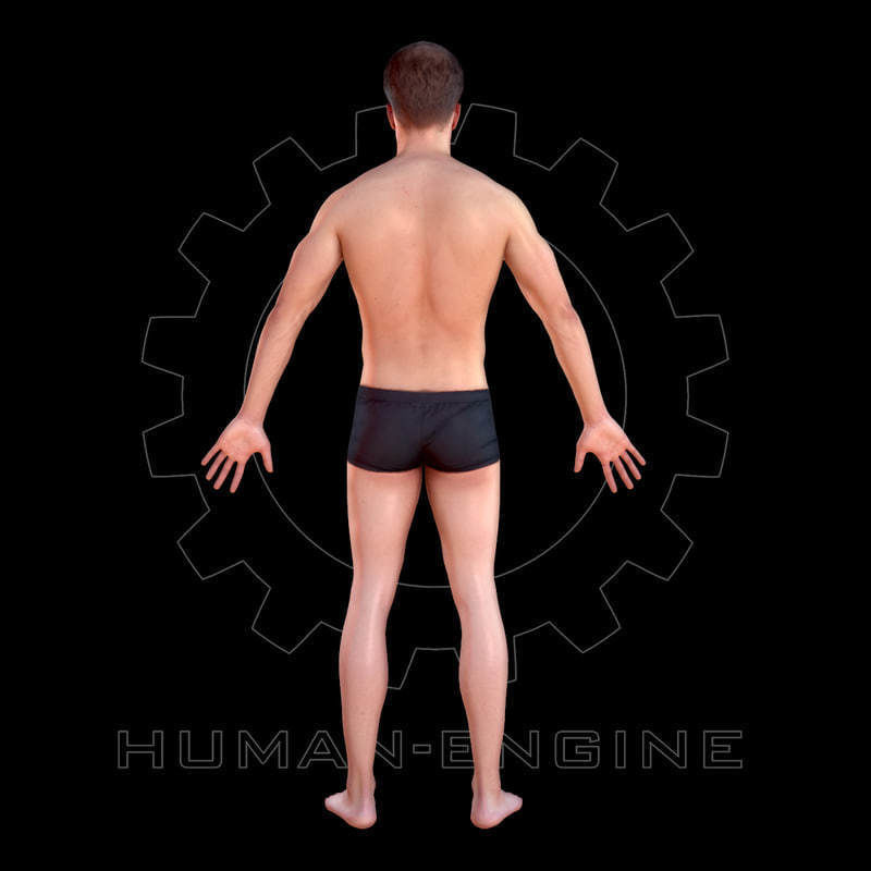 Male Scan - Mick A-Pose Low-poly 3D model_2