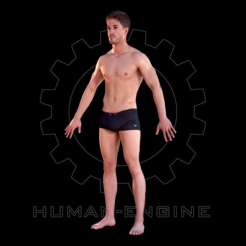Male Scan - Mick A-Pose Low-poly 3D model_3