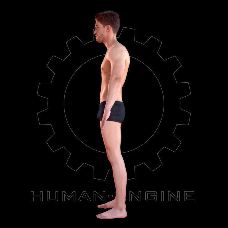 Male Scan - Mick A-Pose Low-poly 3D model_5