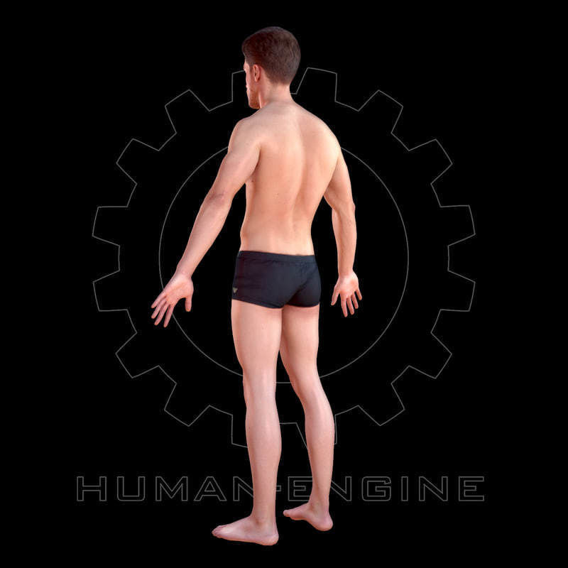 Male Scan - Mick A-Pose Low-poly 3D model_4