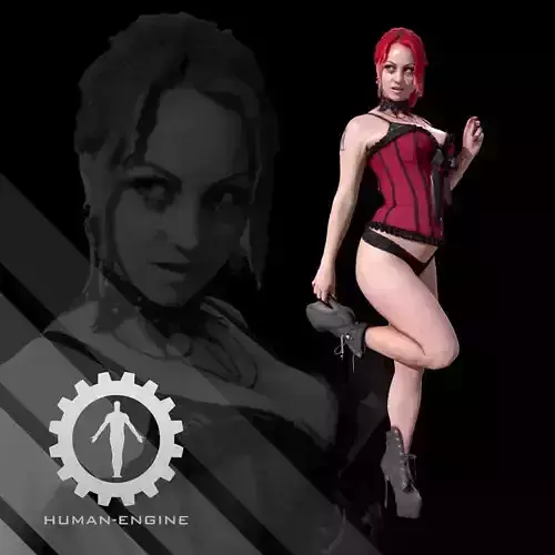 Female Scan - Sonya Pinup Low-poly 3D model