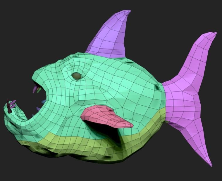 Big Fish Low-poly 3D model_2