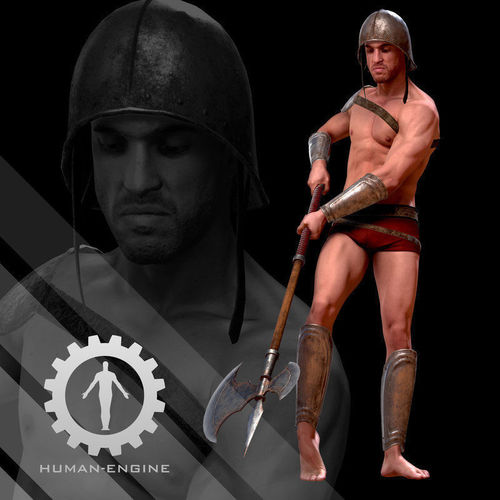 Male Scan - Mick with Armor Low-poly 3D model
