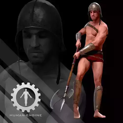 Male Scan - Mick with Armor Low-poly 3D model