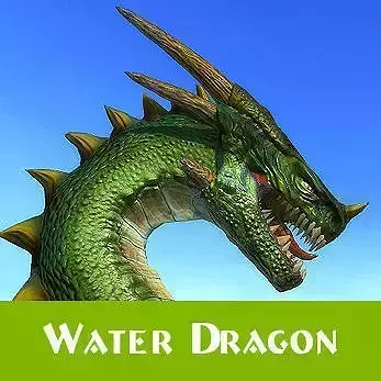Water dragon Low-poly 3D model