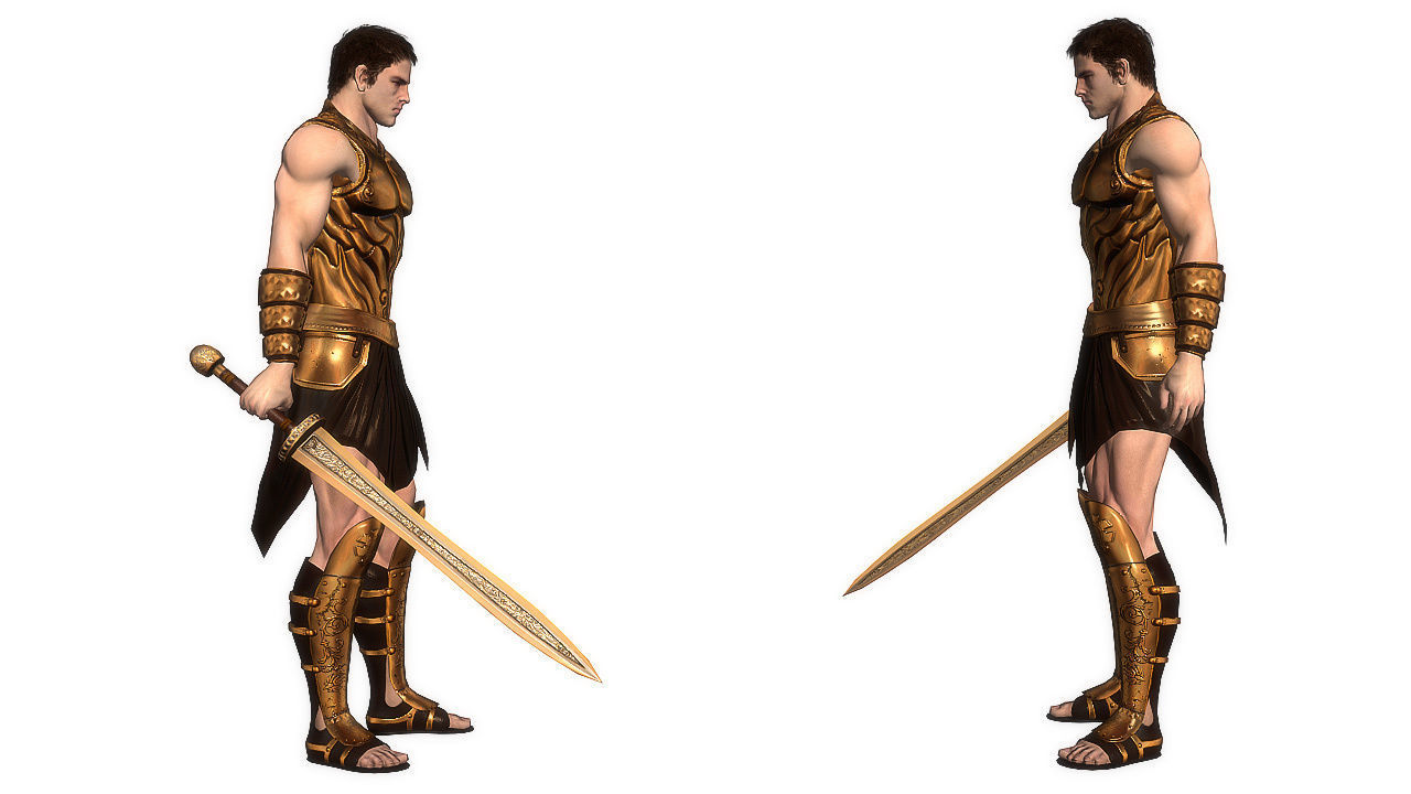 Fantasy Galdiator Low-poly 3D model_5