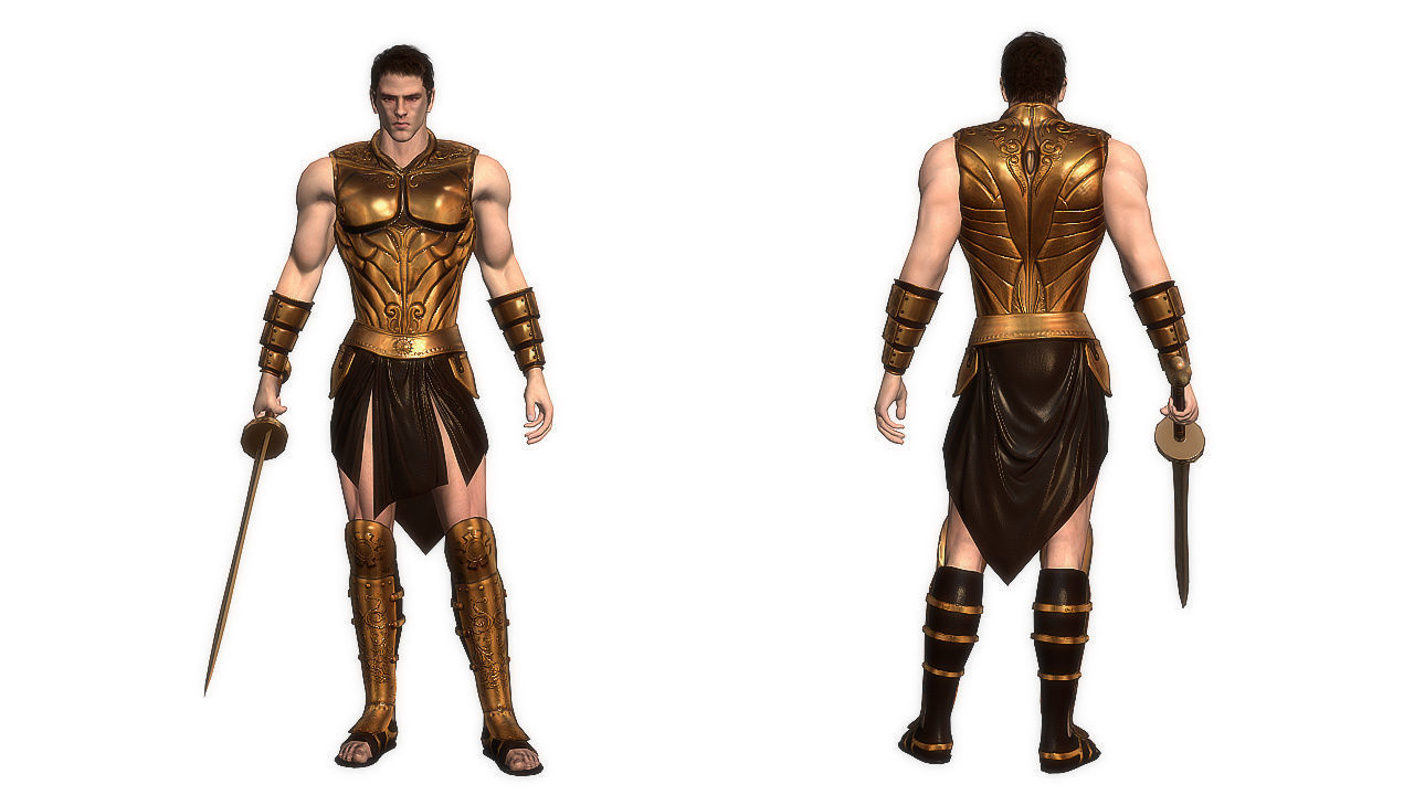 Fantasy Galdiator Low-poly 3D model_6