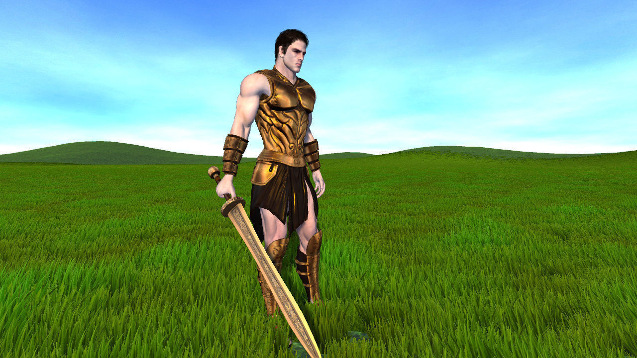 Fantasy Galdiator Low-poly 3D model_4