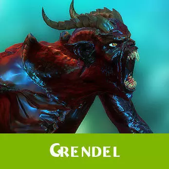 Grendel fantasy monster Low-poly 3D model_0