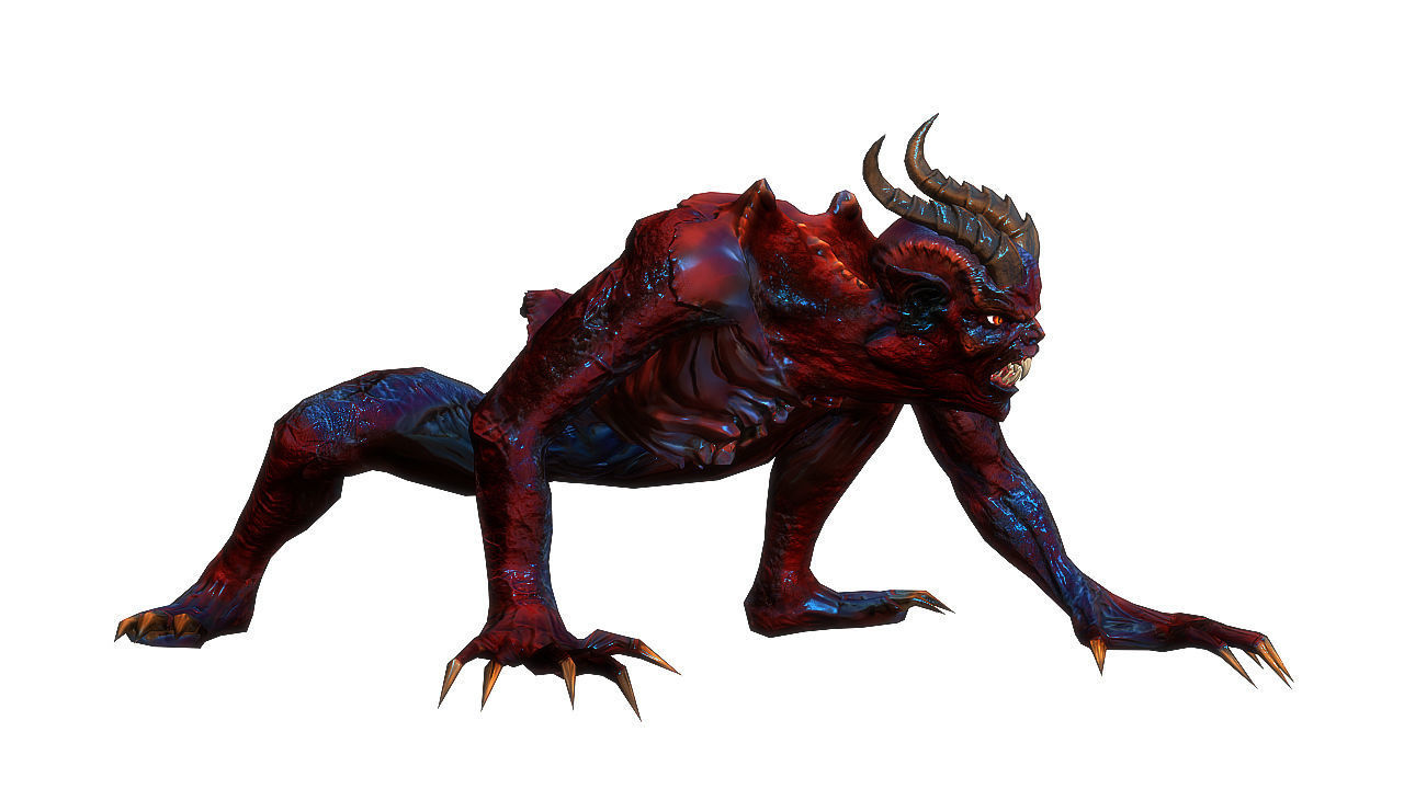 Grendel fantasy monster Low-poly 3D model_7