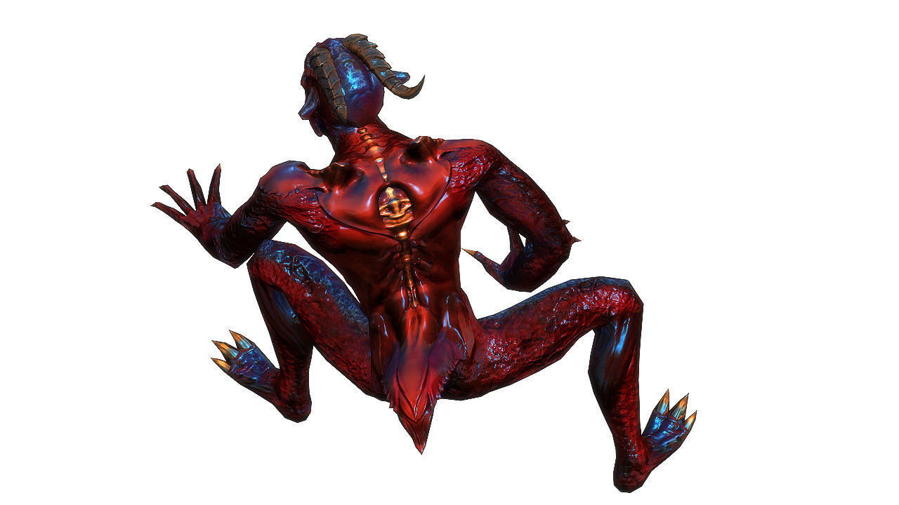 Grendel fantasy monster Low-poly 3D model_6