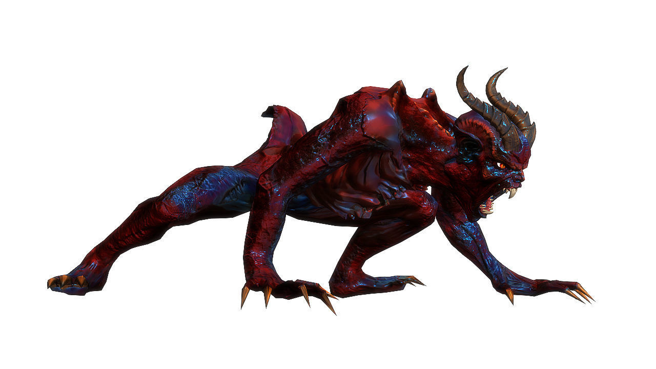 Grendel fantasy monster Low-poly 3D model_4