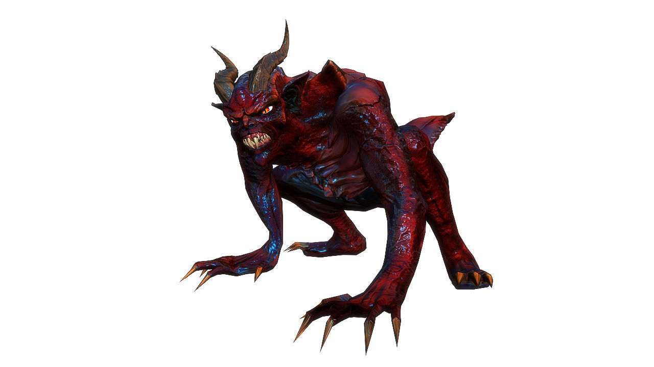Grendel fantasy monster Low-poly 3D model_3