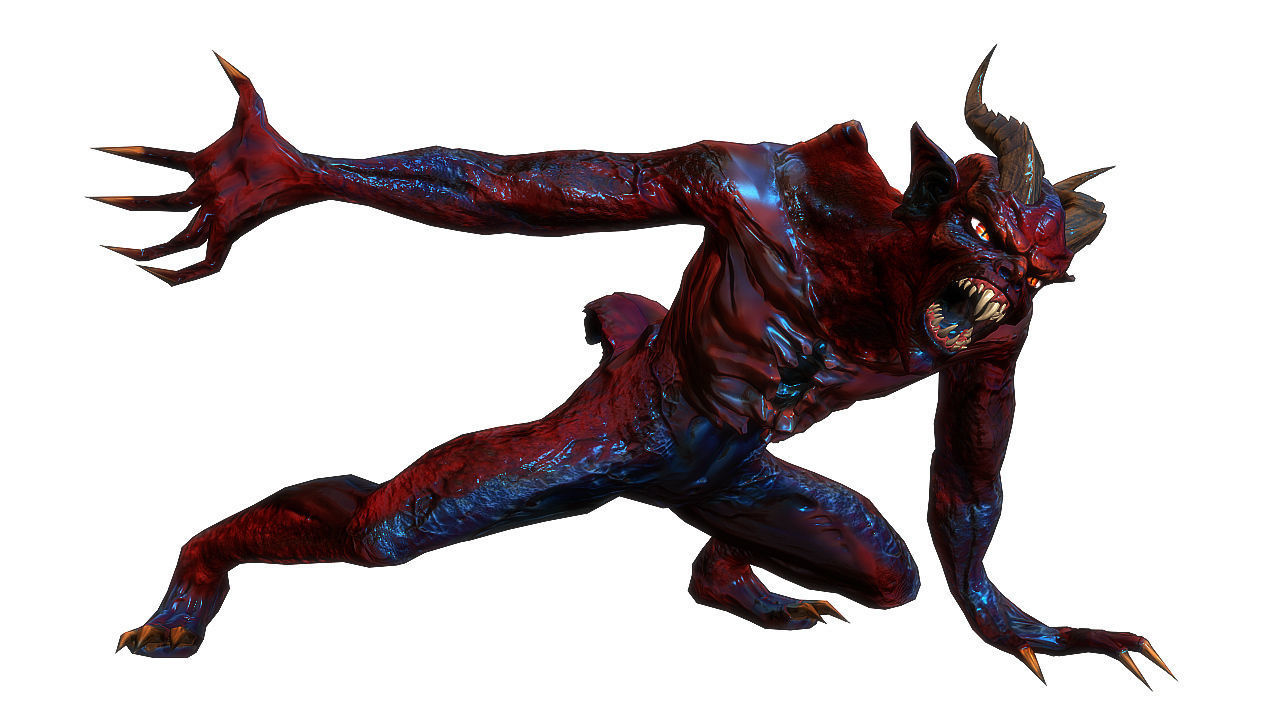 Grendel fantasy monster Low-poly 3D model_5