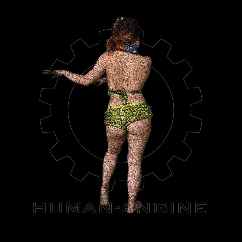 Female Scan - Lily Hawaiian Costume Low-poly 3D model_7