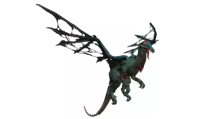 Fantasy Zombie Dragon Low-poly 3D model