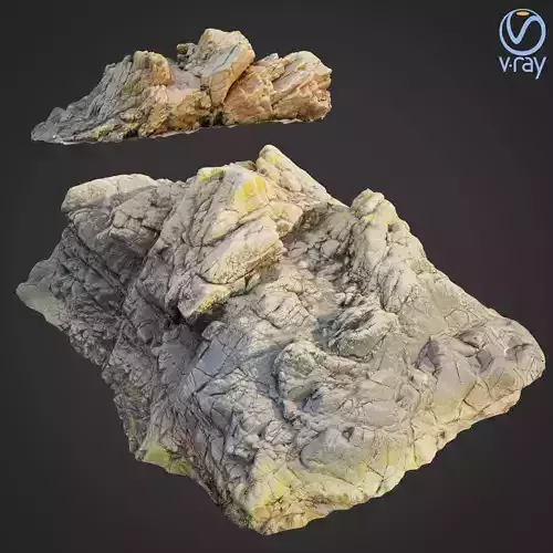 Cliff rock 3d scanned E2 3D model