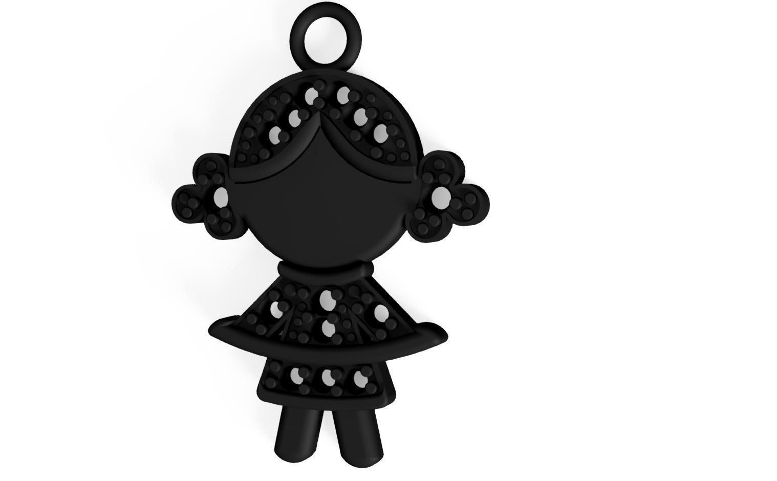 Pendant the Girl 3D print model_1