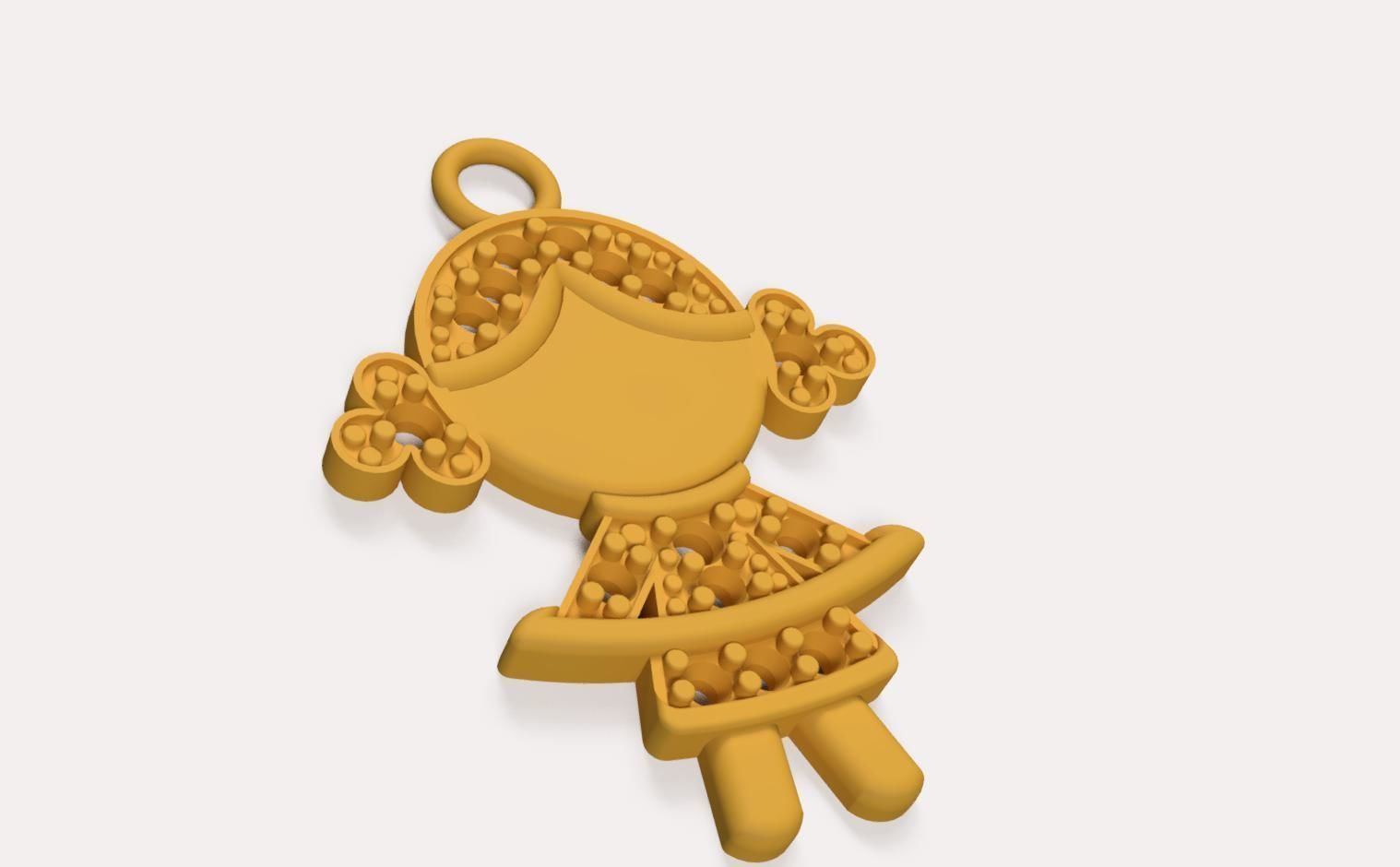 Pendant the Girl 3D print model_2