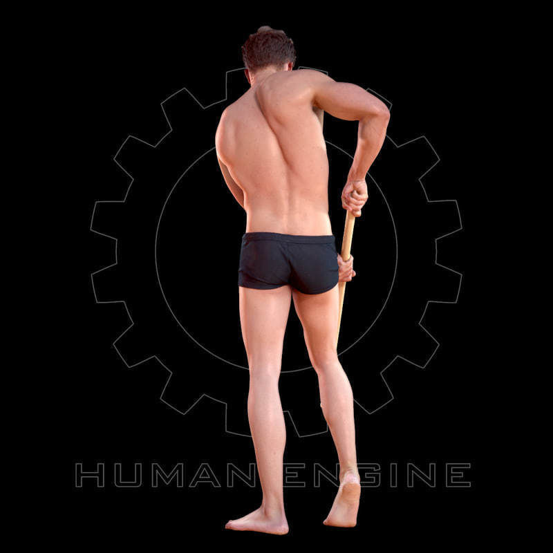Male Scan - Mick 004 Holding a Stick High Poly 3D model_4