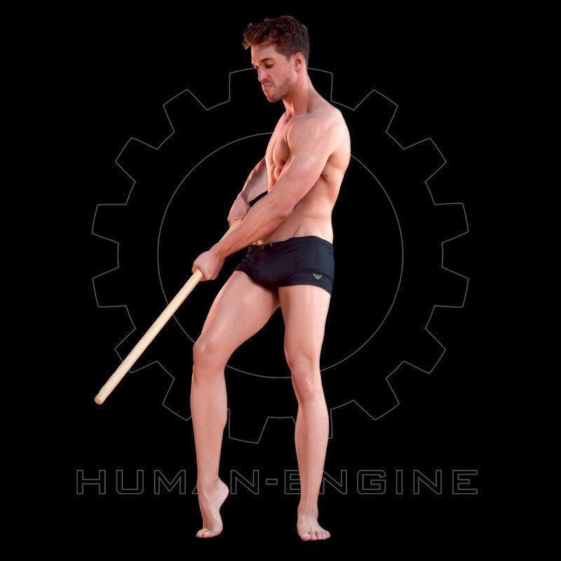 Male Scan - Mick 004 Holding a Stick High Poly 3D model_5