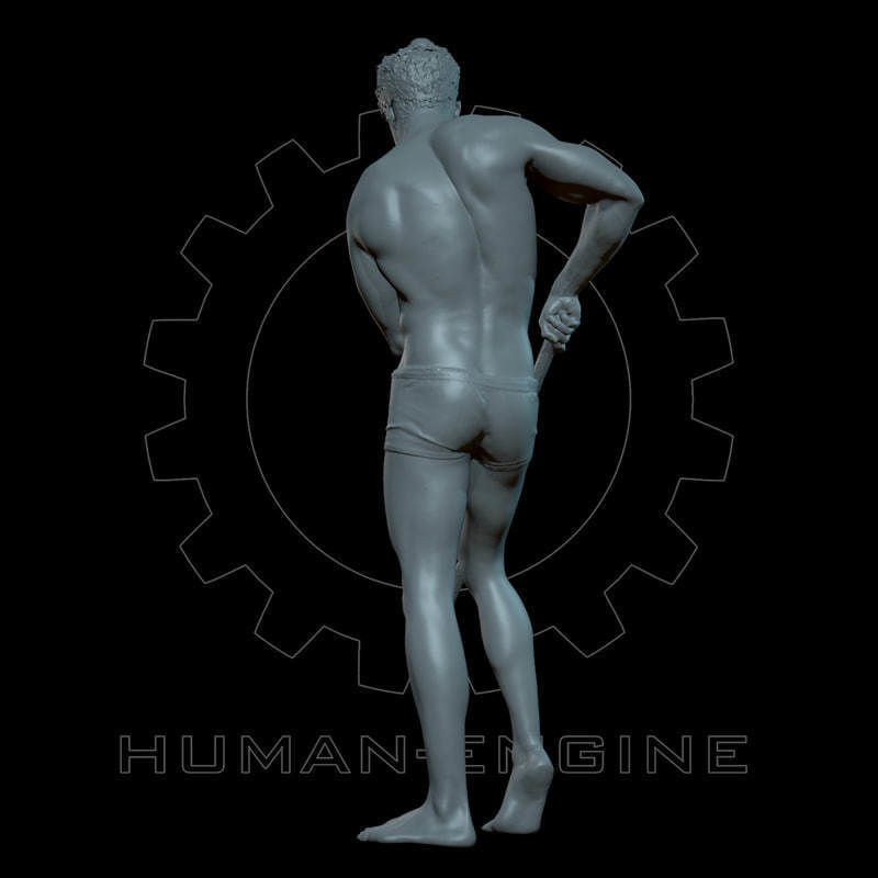 Male Scan - Mick 004 Holding a Stick High Poly 3D model_8