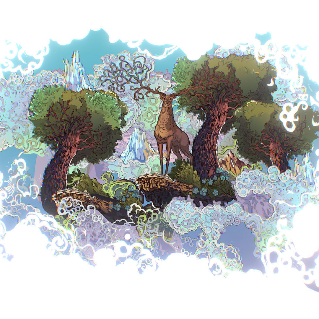 Landscape North Europe Scene Vector Paralax Low-poly 3D model_28