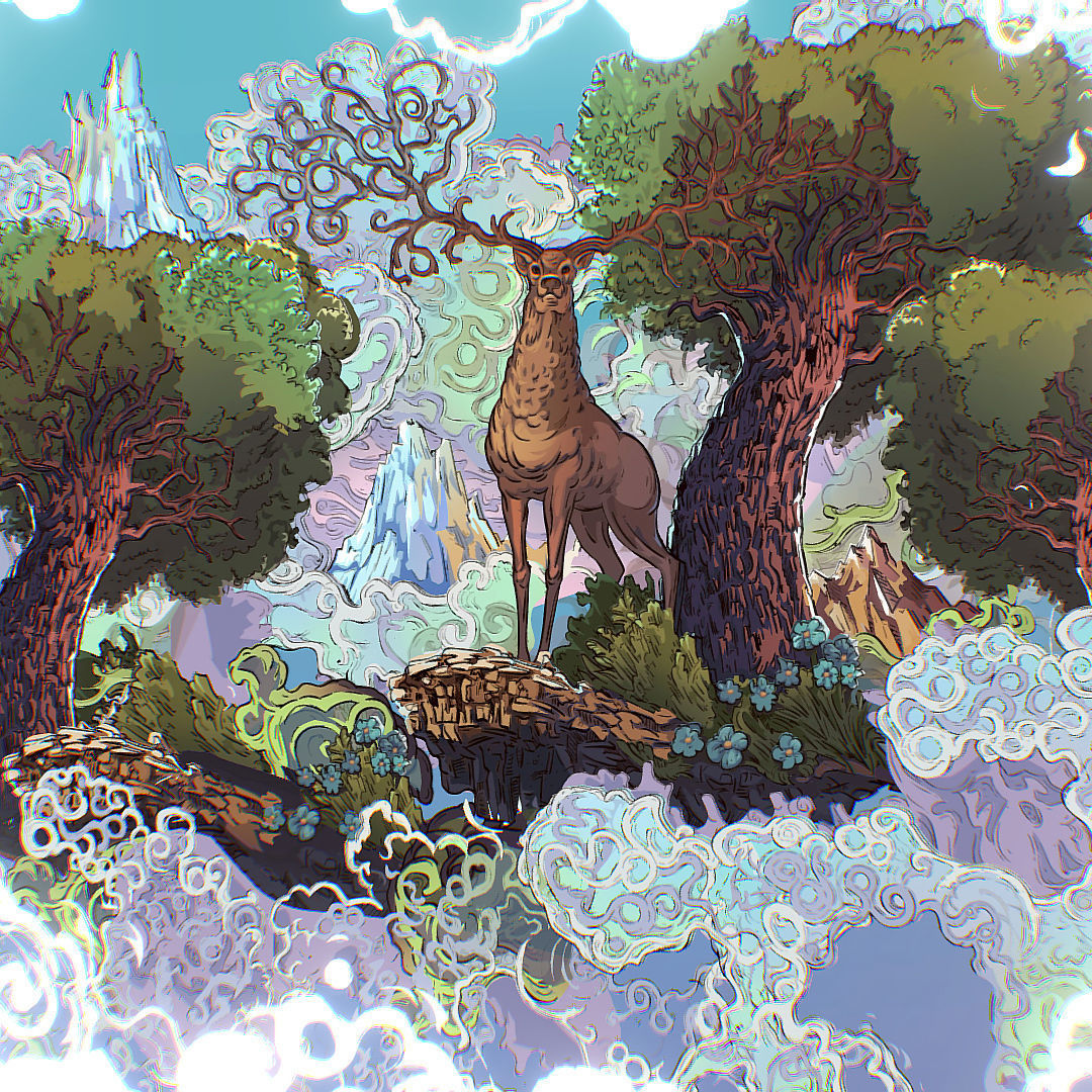 Landscape North Europe Scene Vector Paralax Low-poly 3D model_34