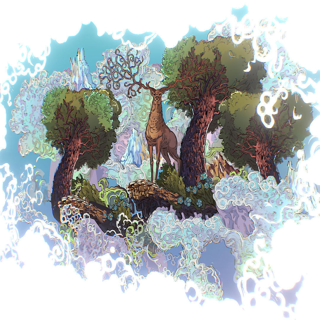 Landscape North Europe Scene Vector Paralax Low-poly 3D model_30