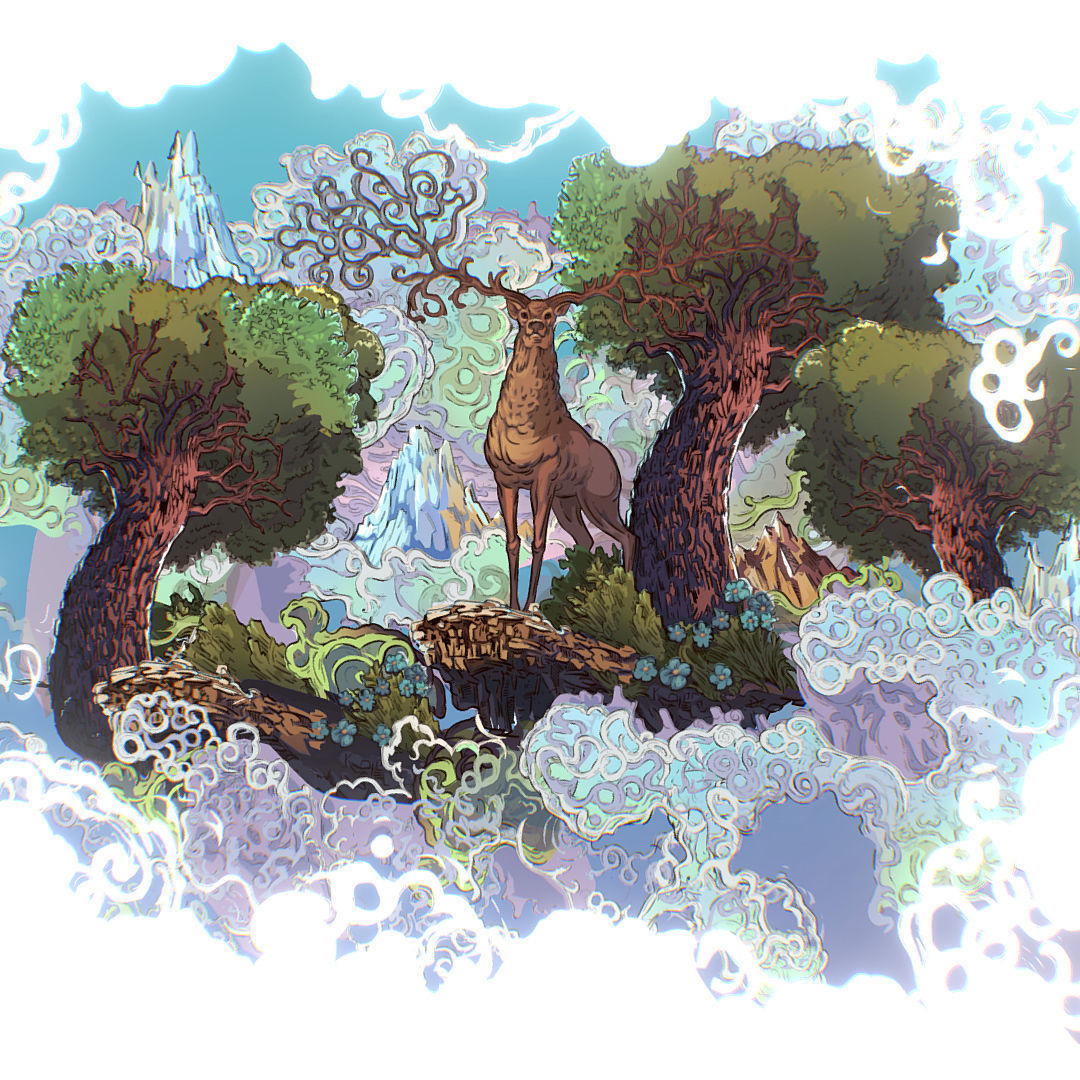 Landscape North Europe Scene Vector Paralax Low-poly 3D model_27