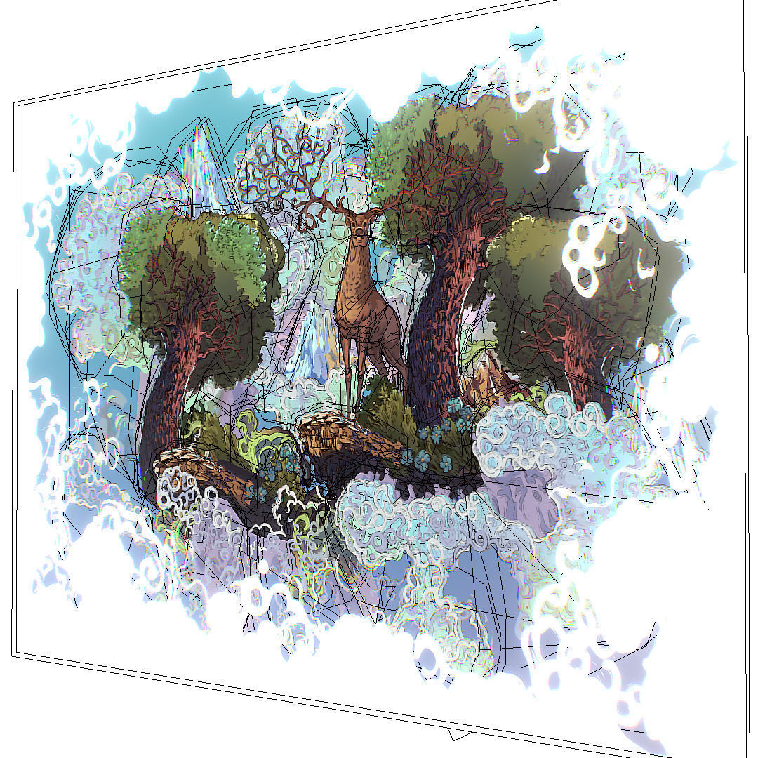 Landscape North Europe Scene Vector Paralax Low-poly 3D model_32