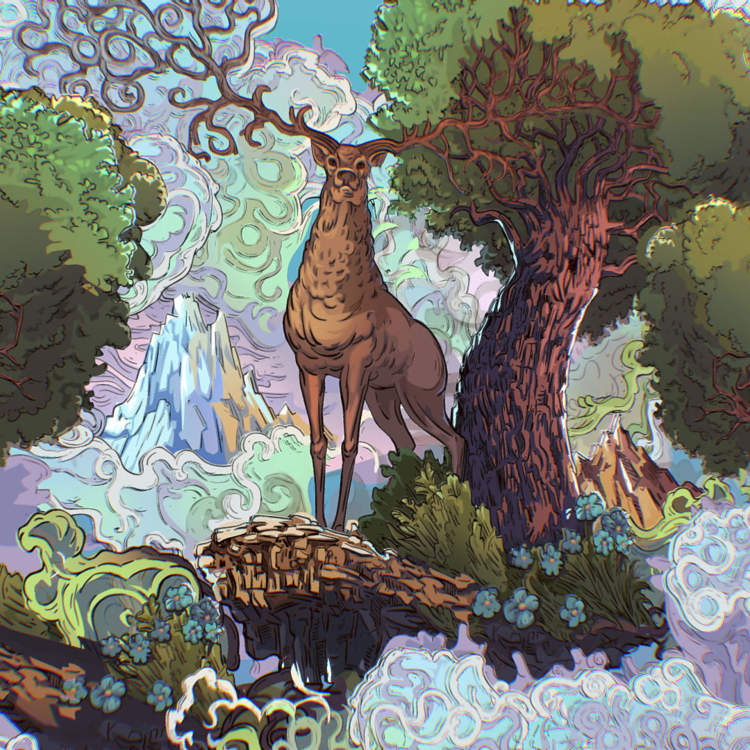 Landscape North Europe Scene Vector Paralax Low-poly 3D model_9