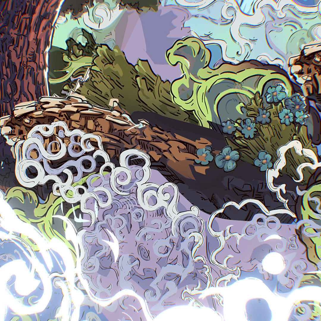 Landscape North Europe Scene Vector Paralax Low-poly 3D model_14