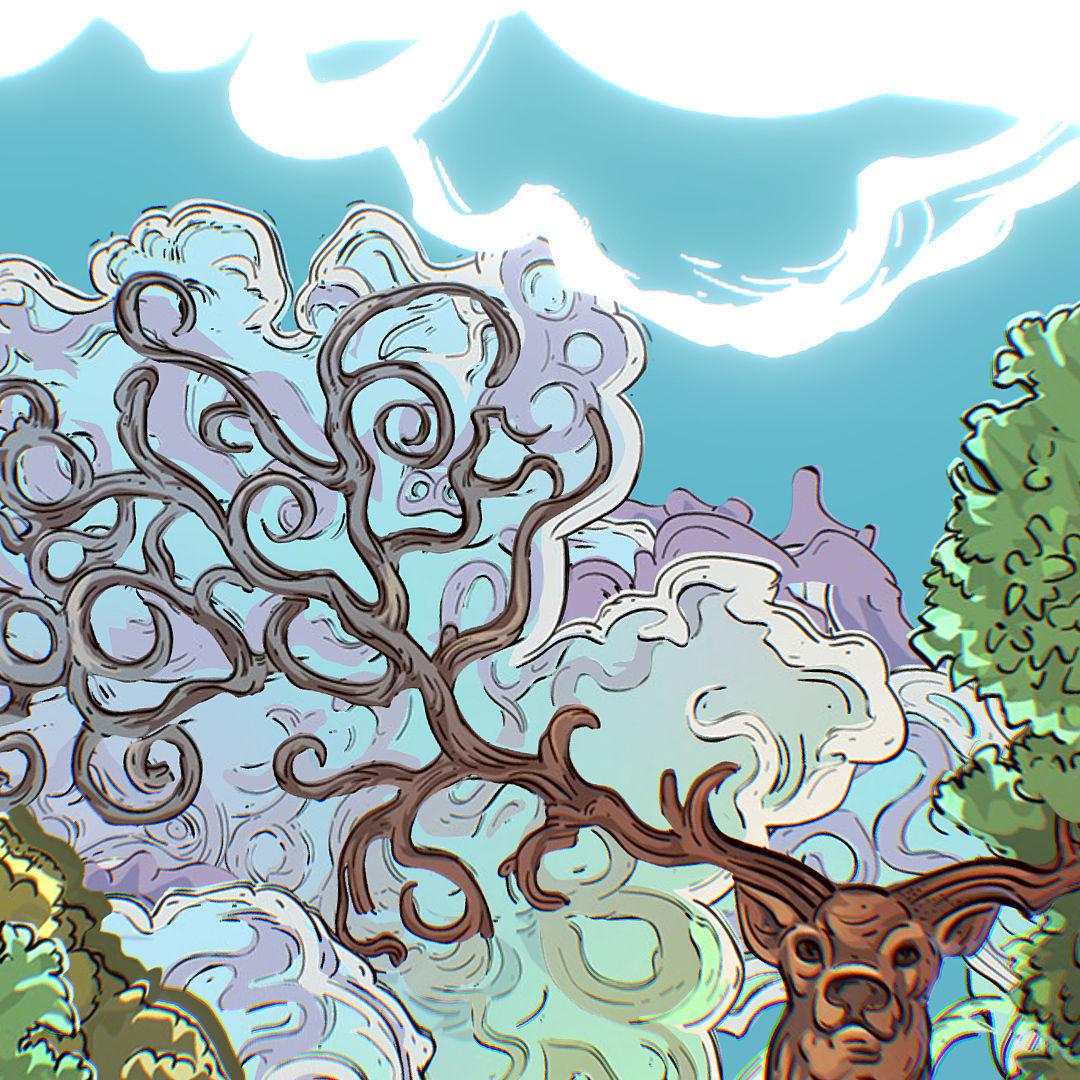 Landscape North Europe Scene Vector Paralax Low-poly 3D model_23