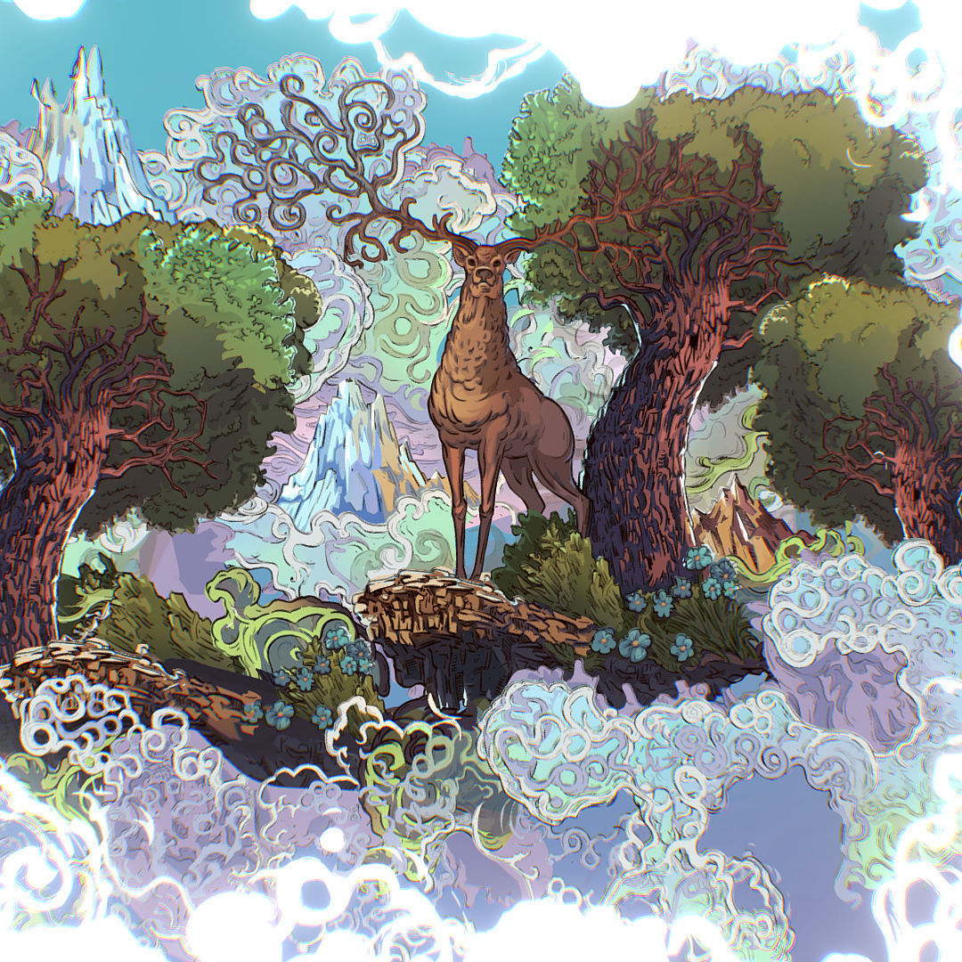 Landscape North Europe Scene Vector Paralax Low-poly 3D model_8