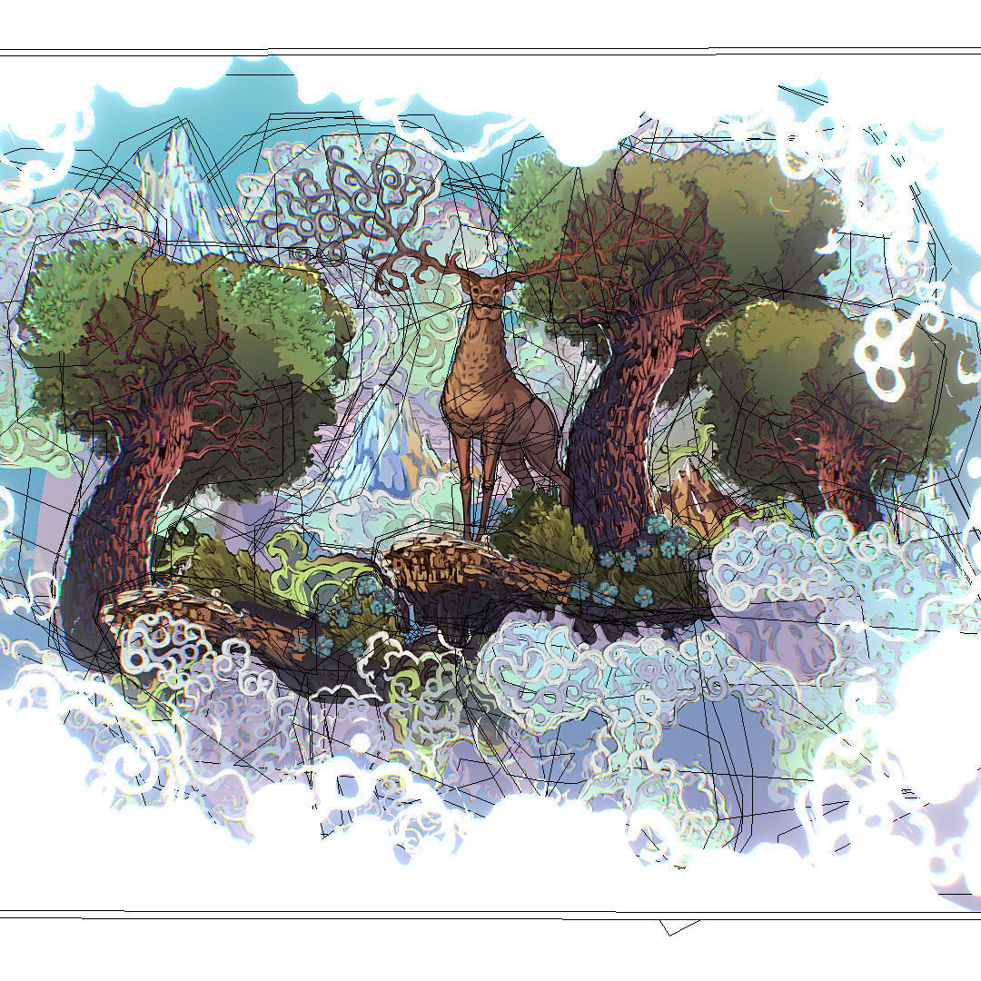 Landscape North Europe Scene Vector Paralax Low-poly 3D model_36