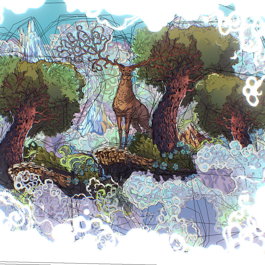 Landscape North Europe Scene Vector Paralax Low-poly 3D model_37