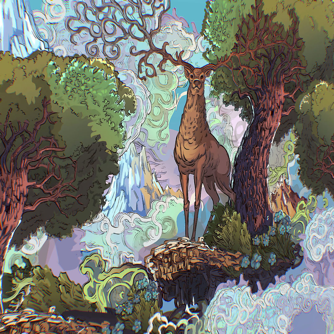 Landscape North Europe Scene Vector Paralax Low-poly 3D model_11