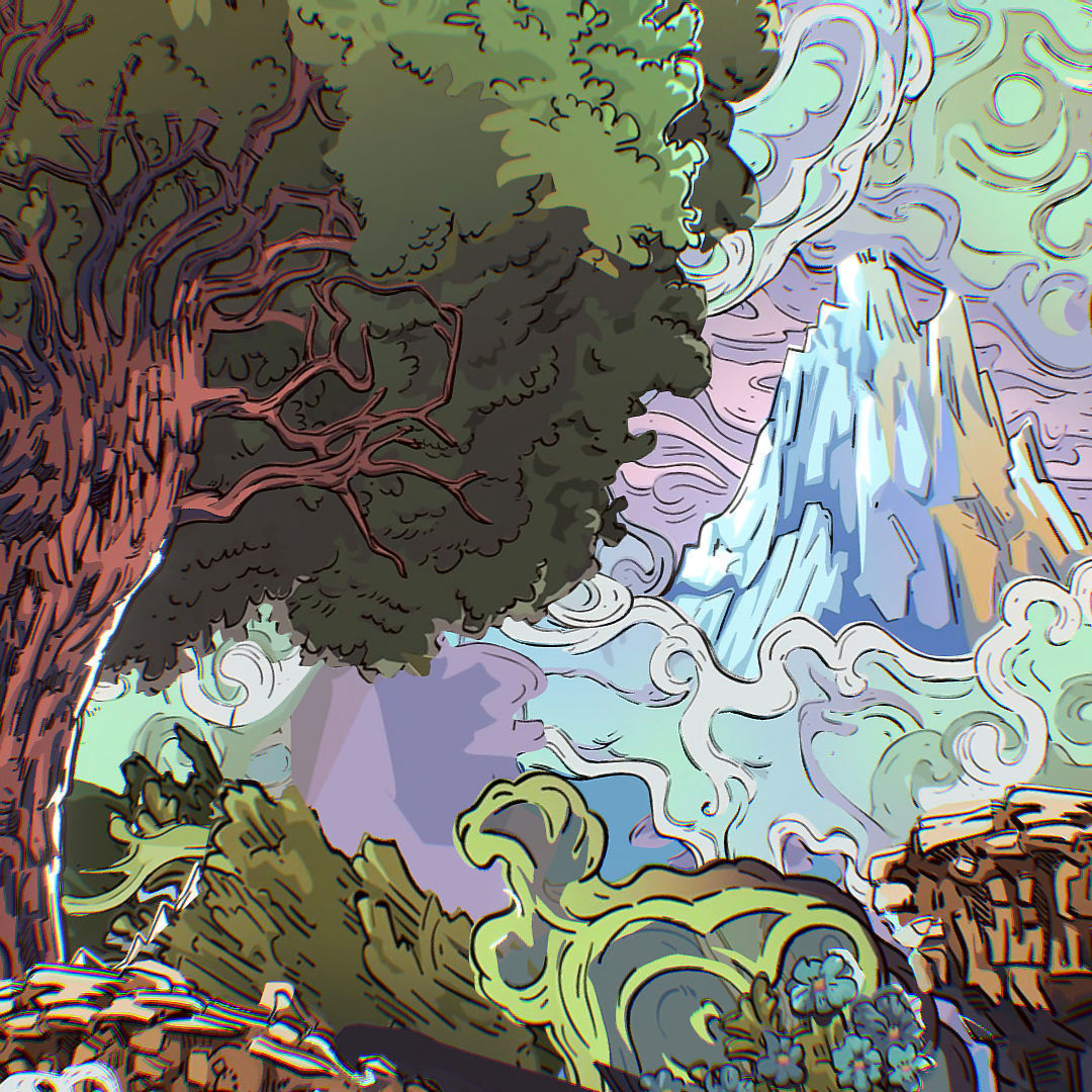 Landscape North Europe Scene Vector Paralax Low-poly 3D model_10