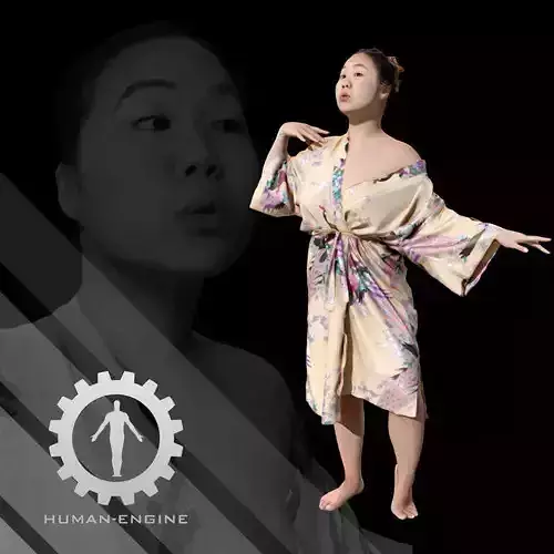 Female Scan - Lily Kimono Costume Low-poly 3D model Female Scan - Lily Kimono Costume Low-poly 3D model