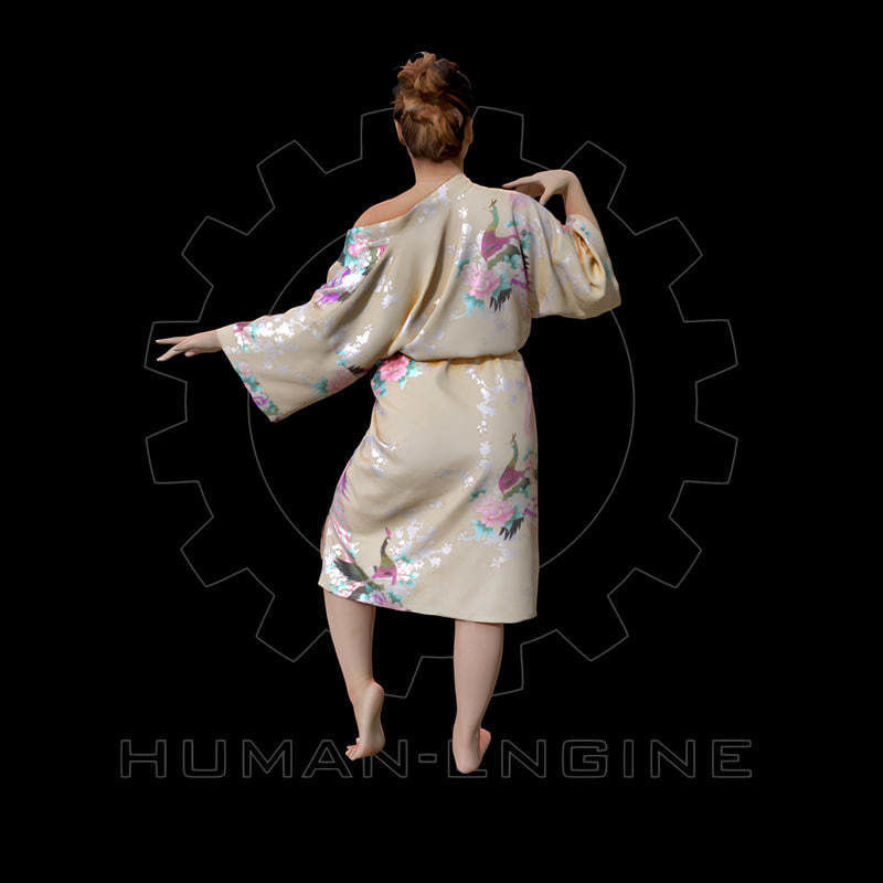 Female Scan - Lily Kimono Costume Low-poly 3D model_5